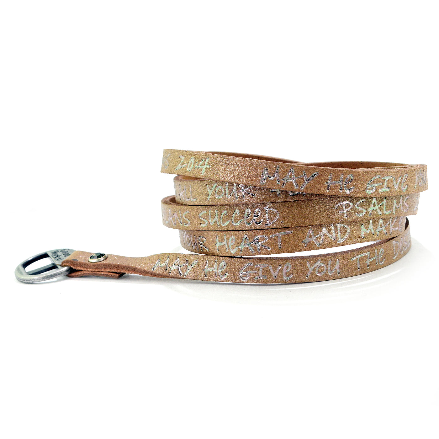 Bible Verse Wrap Around - Psalm 20:4 - Light Bronze-Good Work(s) Make A Difference® | Christian and Inspirational Jewelry Company in Vernon, California