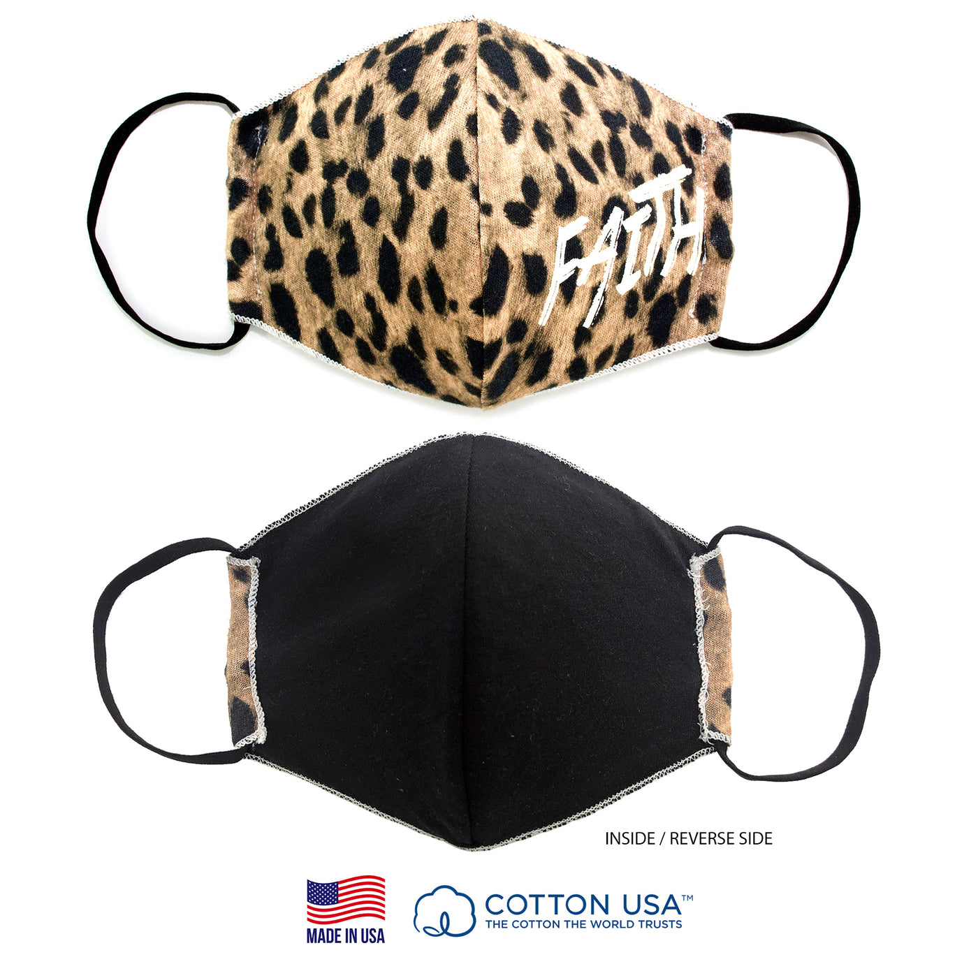Faith 3D Leopard Face Mask-Good Work(s) Make A Difference® | Christian and Inspirational Jewelry Company in Vernon, California