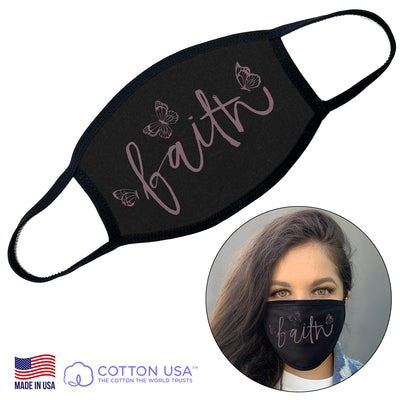 Faith Butterfly Face Mask-Good Work(s) Make A Difference® | Christian and Inspirational Jewelry Company in Vernon, California