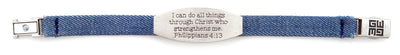 Peace Bible Verse Single Denim Bracelet-Good Work(s) Make A Difference® | Christian and Inspirational Jewelry Company in Vernon, California
