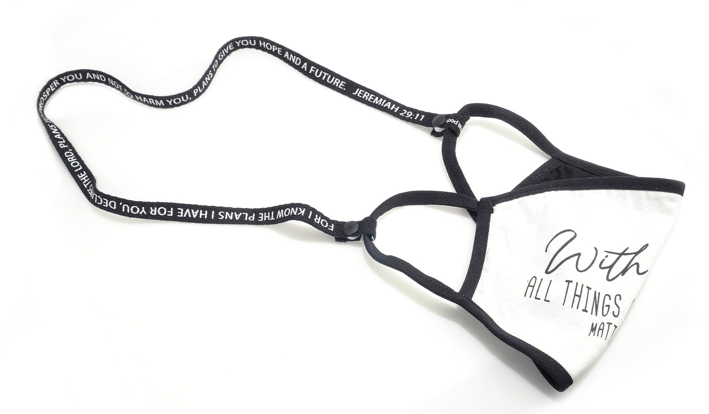 FACE MASK LANYARD - BLACK - JEREMIAH 29:11-Good Work(s) Make A Difference® | Christian and Inspirational Jewelry Company in Vernon, California
