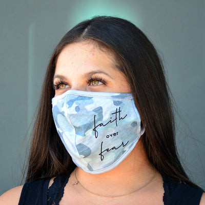 Faith Over Fear Camouflage 3D Face Mask-Good Work(s) Make A Difference® | Christian and Inspirational Jewelry Company in Vernon, California
