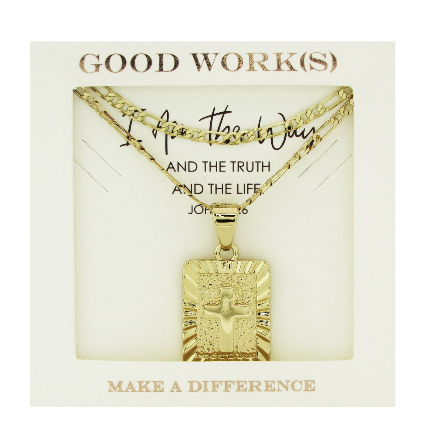 Jesus Necklace-Good Work(s) Make A Difference® | Christian and Inspirational Jewelry Company in Vernon, California