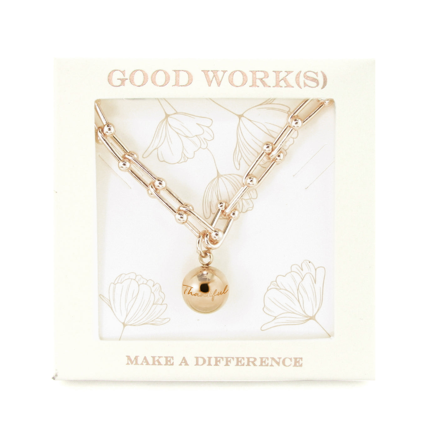 Thankful Necklace-Good Work(s) Make A Difference® | Christian and Inspirational Jewelry Company in Vernon, California