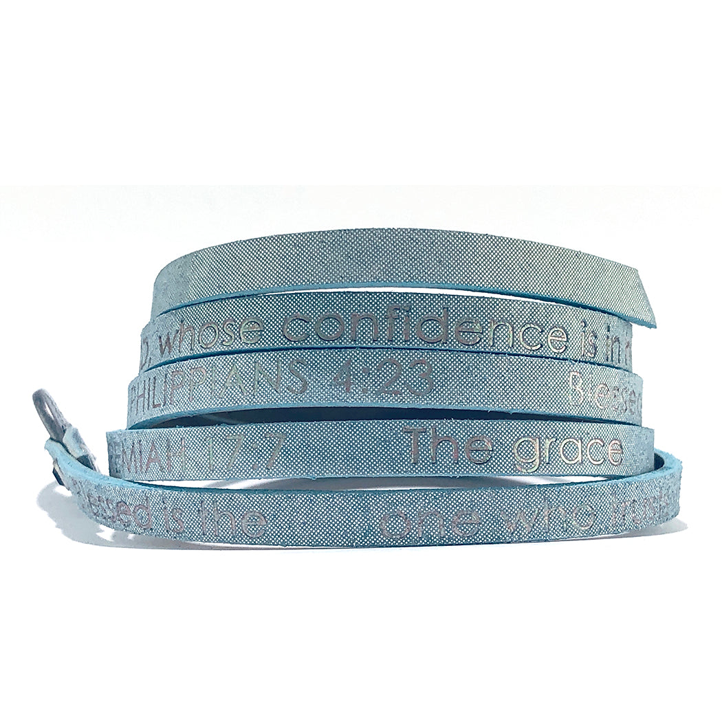 Bible Verse Wrap Around – Jeremiah 17:7 – Stardust Blue-Good Work(s) Make A Difference® | Christian and Inspirational Jewelry Company in Vernon, California