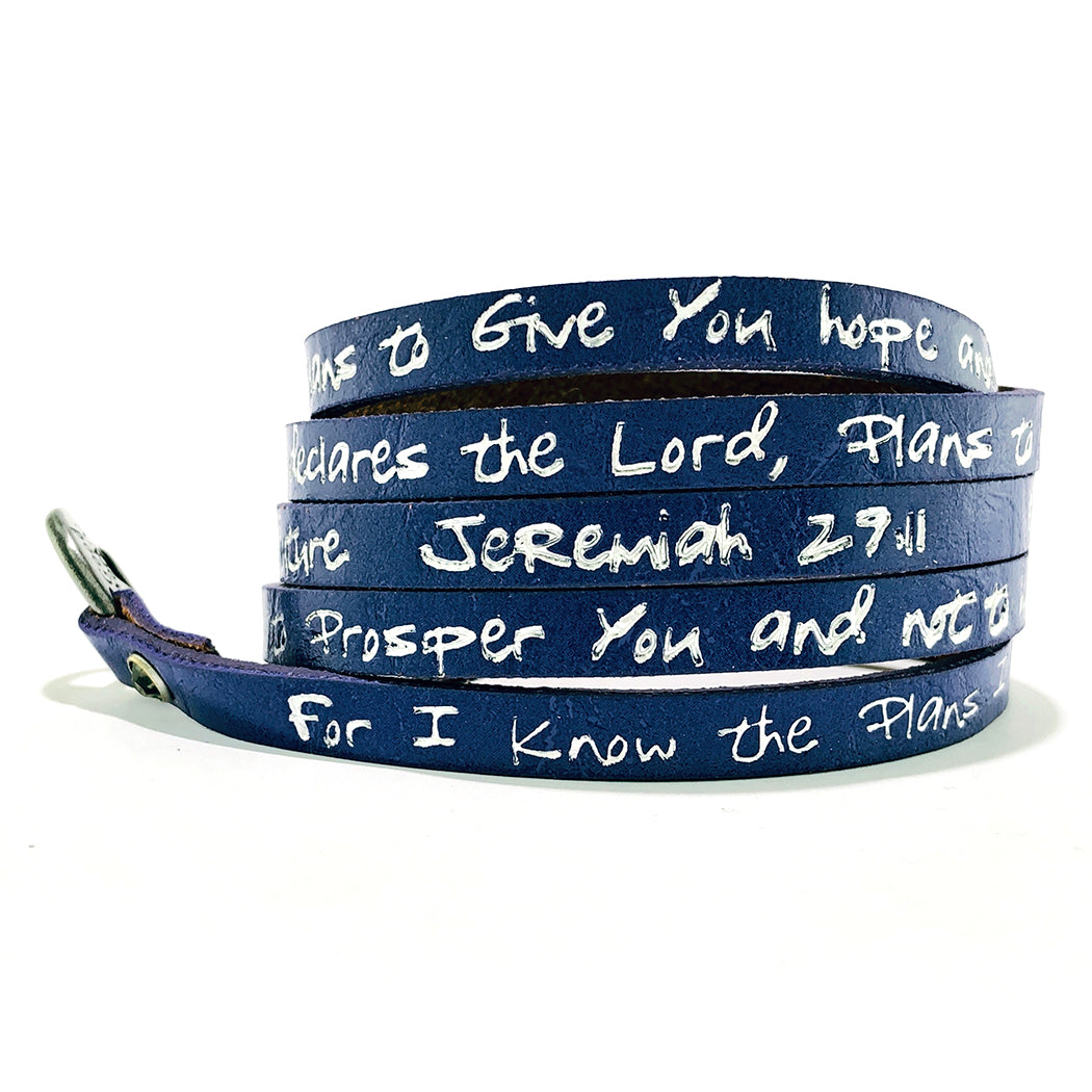 Bible Verse Wrap Around – Jeremiah 29:11 – Purple-Good Work(s) Make A Difference® | Christian and Inspirational Jewelry Company in Vernon, California
