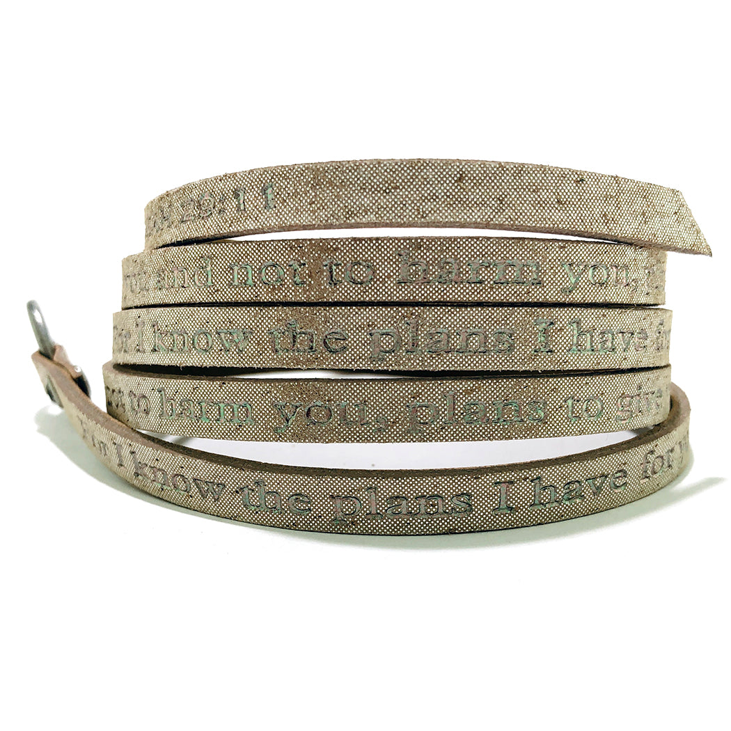 Bible Verse Wrap Around – Jeremiah 29:11 – Stardust Mocha-Good Work(s) Make A Difference® | Christian and Inspirational Jewelry Company in Vernon, California