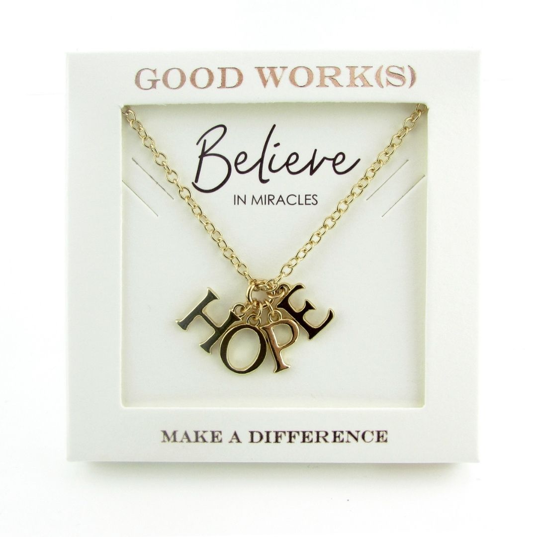 Give Hope Necklace-Good Work(s) Make A Difference® | Christian and Inspirational Jewelry Company in Vernon, California
