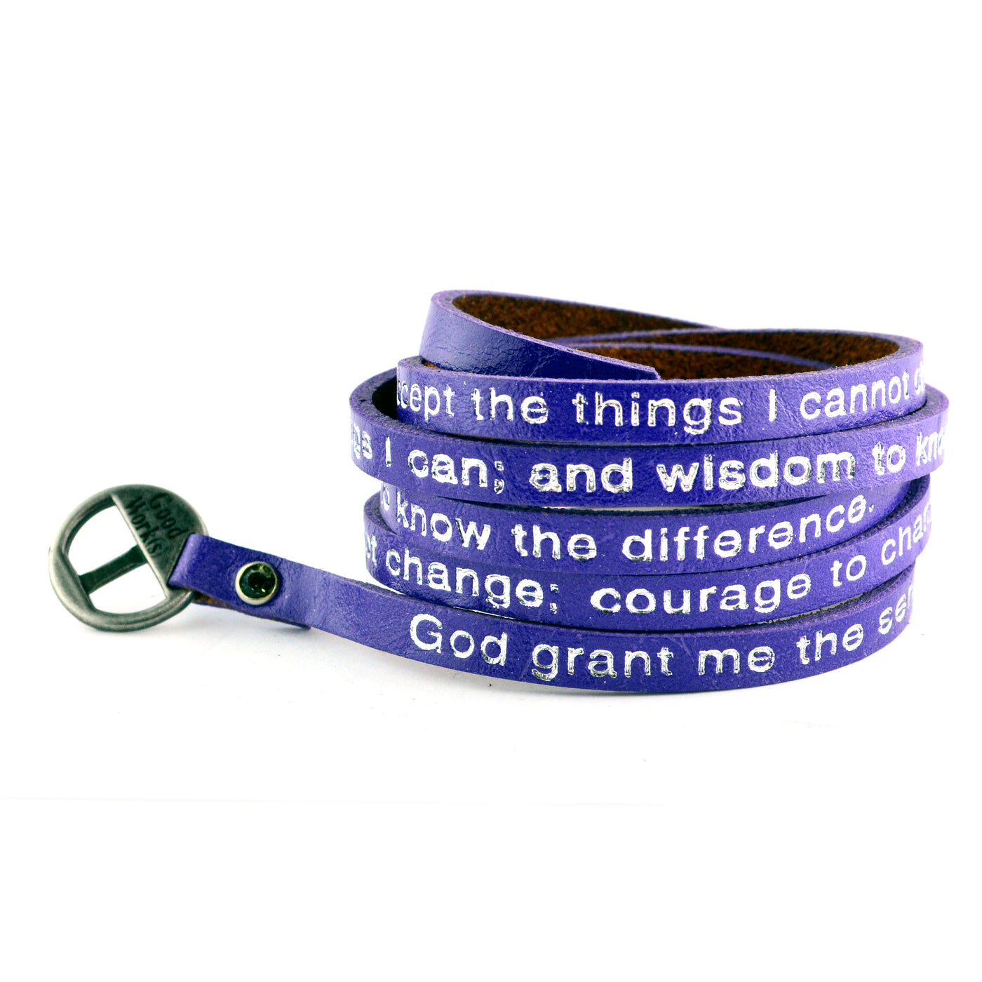 Serenity Prayer Wrap Around – Purple-Good Work(s) Make A Difference® | Christian and Inspirational Jewelry Company in Vernon, California