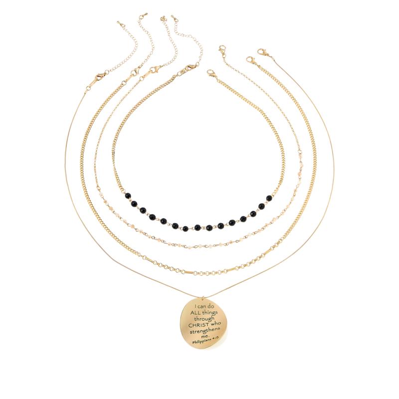 Blessed 4 Piece Necklace Set-Good Work(s) Make A Difference® | Christian and Inspirational Jewelry Company in Vernon, California