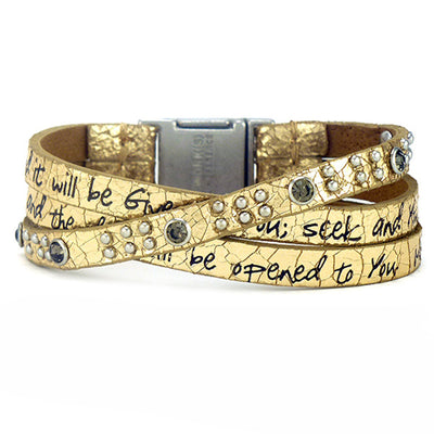 Metallic Bible Verse Trio Bracelet-Good Work(s) Make A Difference® | Christian and Inspirational Jewelry Company in Vernon, California